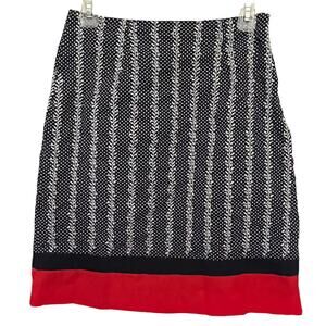 Talbots Pencil Stripe Skirt Size 2 Petite Blue Red White Floral Polka Dot Preppy
